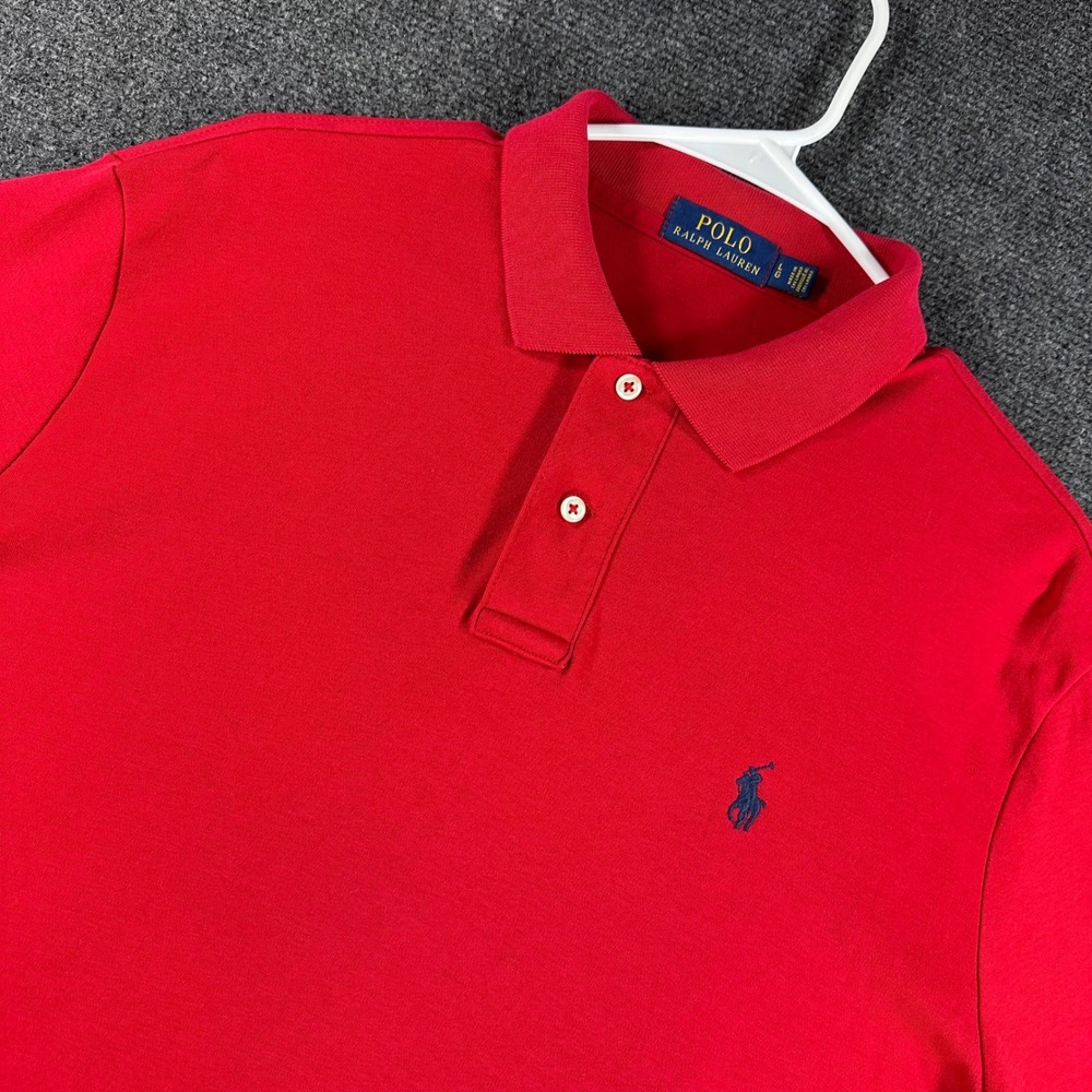 Polo Ralph Lauren Polo Shirt Mens L Large Red Short Sleeve Pony Logo Cotton